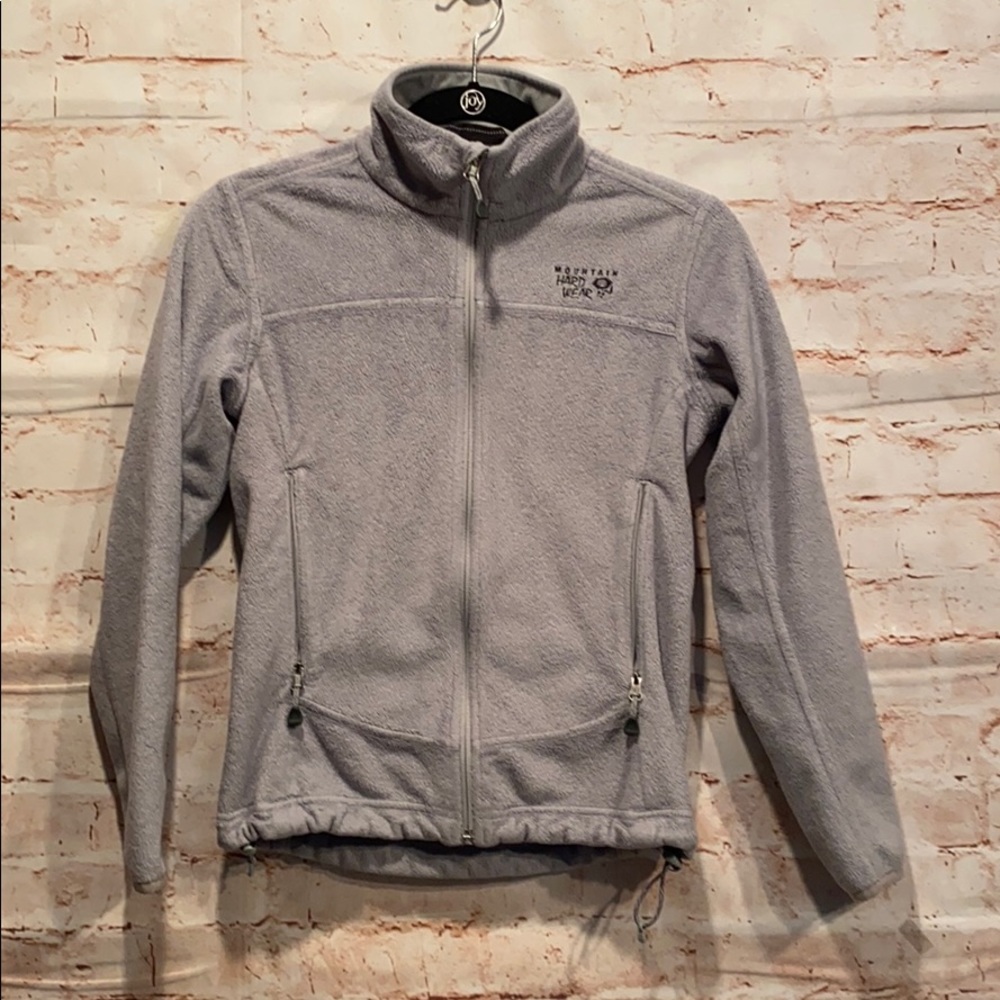 Mountain Hardwear zip up fleece jacket outerlayer unlined collared neck pockets